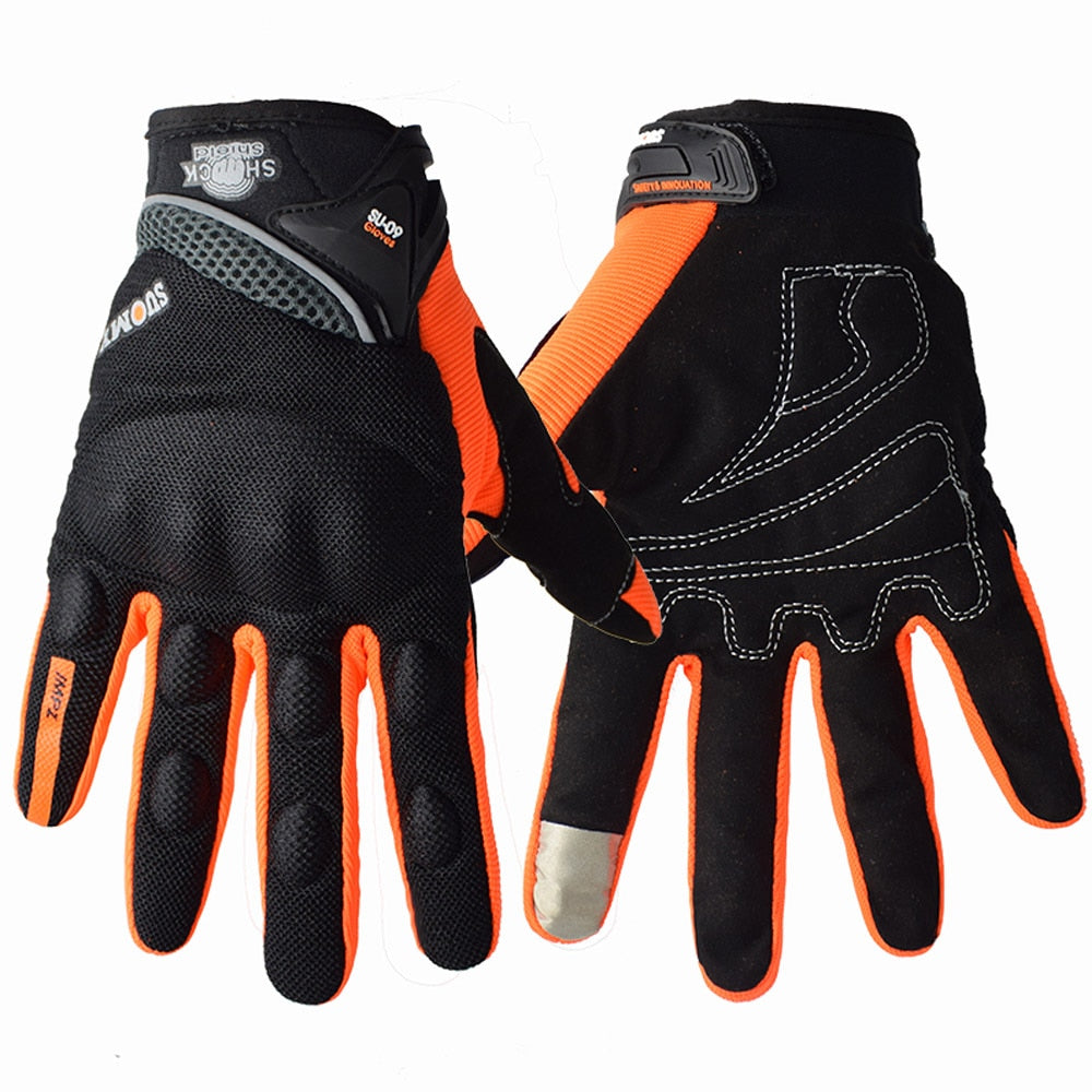 Breathable Full Finger Motorcycle Racing Gloves - Stylishly Decorated, Antiskid, Wearable