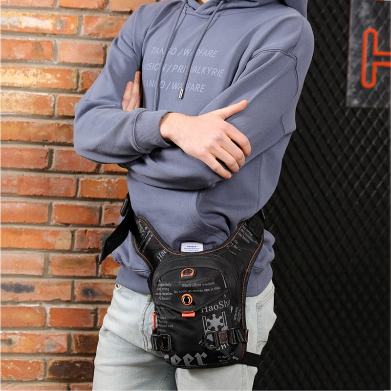 Waterproof Nylon Drop Leg Bag - Versatile Thigh Hip Bum Belt Bag for Travel, Riding, and Motorcycle Adventures