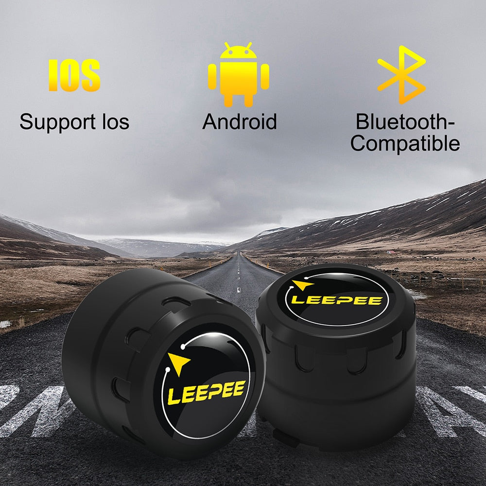 2 Sensors Motorcycle TPMS Bluetooth - Tire Pressure Monitoring System for Android/IOS - Pit Bike and Car Tire Diagnostic Tools and Accessories