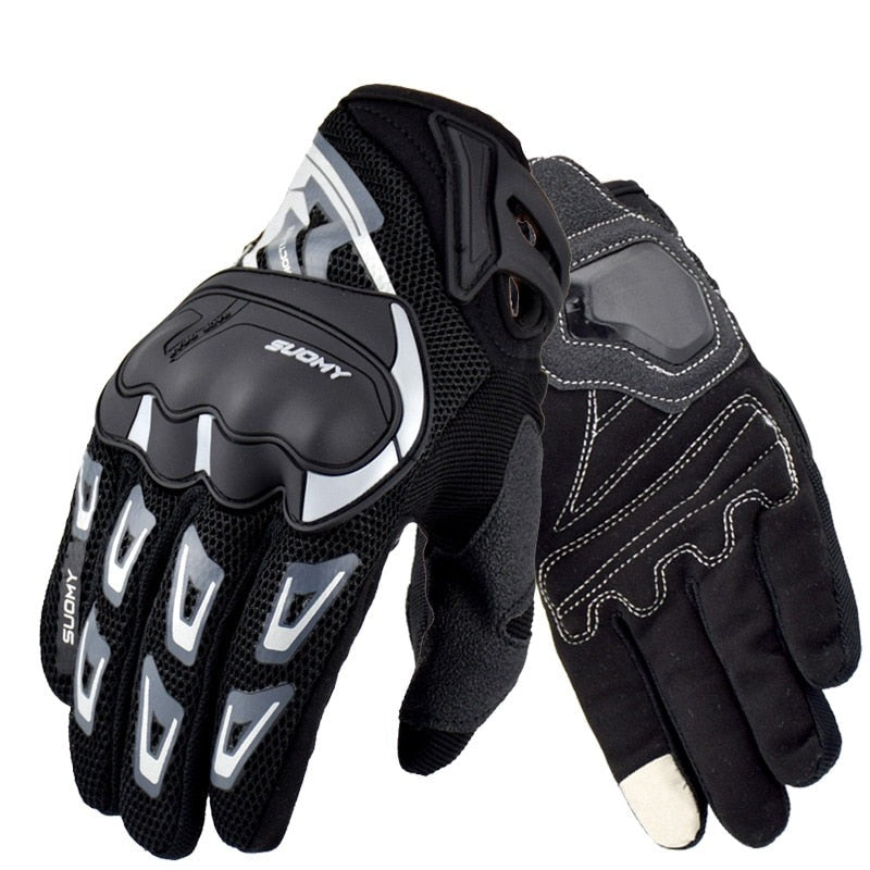 Breathable Full Finger Motorcycle Racing Gloves - Stylishly Decorated, Antiskid, Wearable