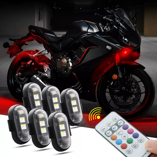 Motorcycle RGB LED Strobe Lights Kit with Wireless Flash Position - Aircraft & Helicopter Lights