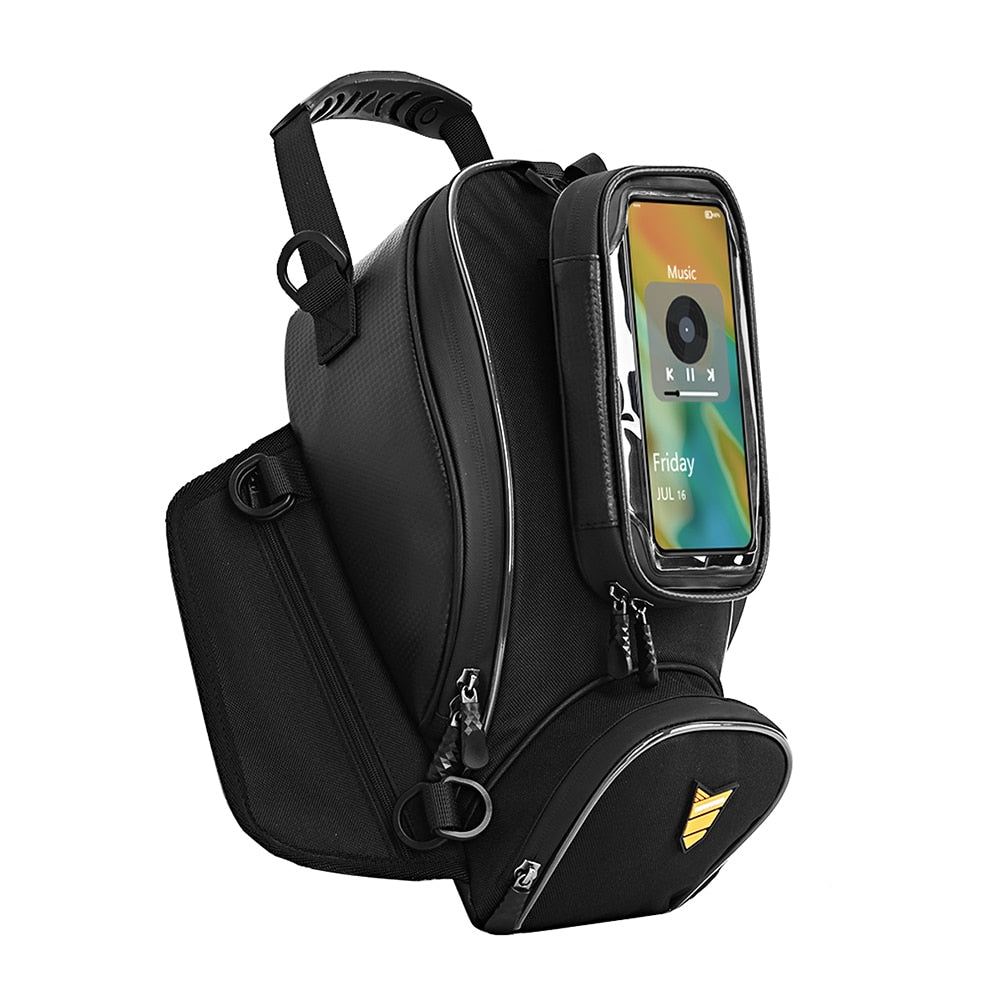 Fuel Tank Bag with Screen Touch Phone Holder - Motorcycle Bag for Toolkit Storage and Quick Release Handbag - Riding Accessories