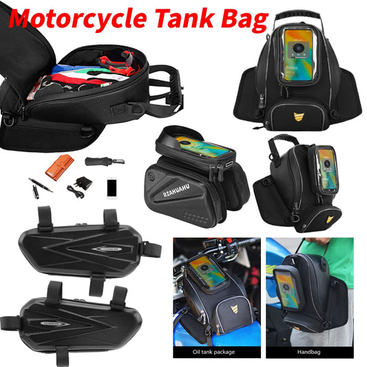 Fuel Tank Bag with Screen Touch Phone Holder - Motorcycle Bag for Toolkit Storage and Quick Release Handbag - Riding Accessories