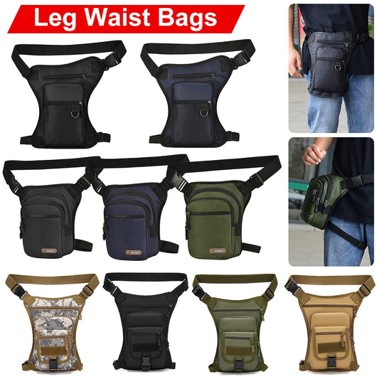 Motorcycle Drop Leg Waist Bag - Waterproof Leg Side Bag for Belt, Hip, and Bum - Versatile Luggage Ride Pack and Stylish Fanny Pack